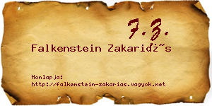 Falkenstein Zakariás névjegykártya